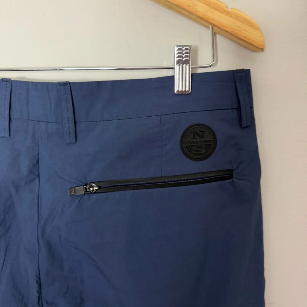 North Sails North Tech Performance Pants Navy Blue Zipper Pocket Slim Leg